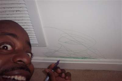 Sometimes I draw on the wall with a crayon and then I blame the baby.